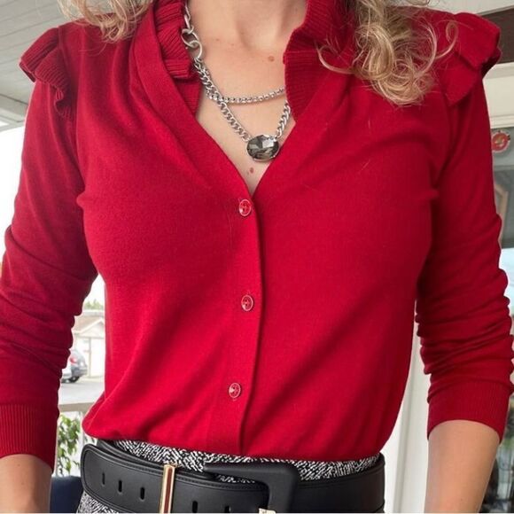 Cabi Cavalier Cardigan in Scarlet Red. Size Small.  NWOT - Picture 9 of 10